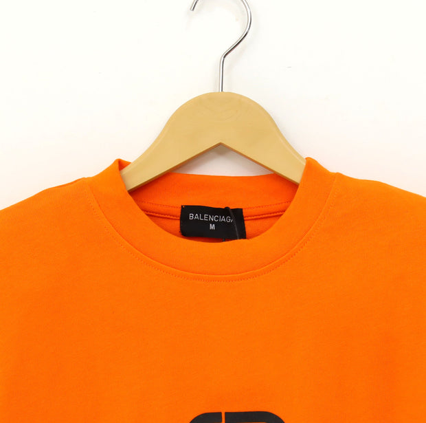 BALENCIAGA Orange Drop Shoulder Tee Shirt