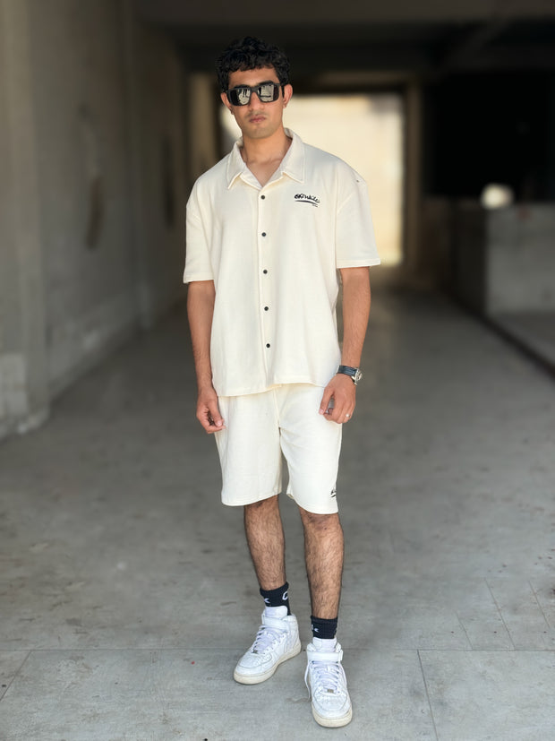 Safari Shirt & Short Pair (Cuban shirt) - OFF WHITE