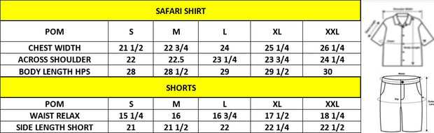 Black Safari Shirt & Short Pair - OFF WHITE