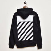 Urban Fusion: WHITE X CLASSIC BLACK HOODIE - Drop Shoulder Streetwear Style