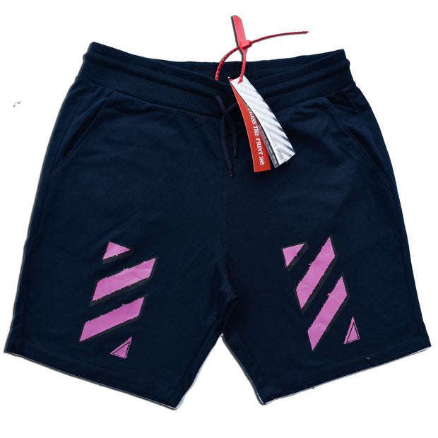 Off-White Classic Premium Navy Shorts with a Hint of Purple Elegance
