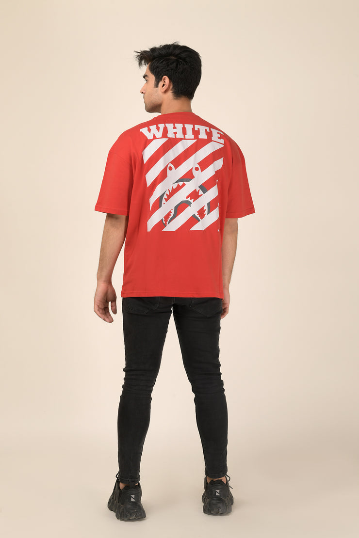 Off-White X BAPE DROP SHOULDER PREMIUM RED TEE SHIRT: The Coolest Collab in Town!