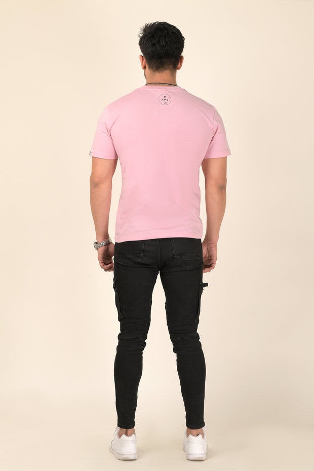 Iconic Streetwear: BAPE CLASSIC LOGO TEE SOFT PINK in Comfortable Regular Fit
