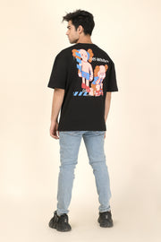 Urban Fusion: OFF WHITE X KAWS TEE BLACK with Drop Shoulder Styling