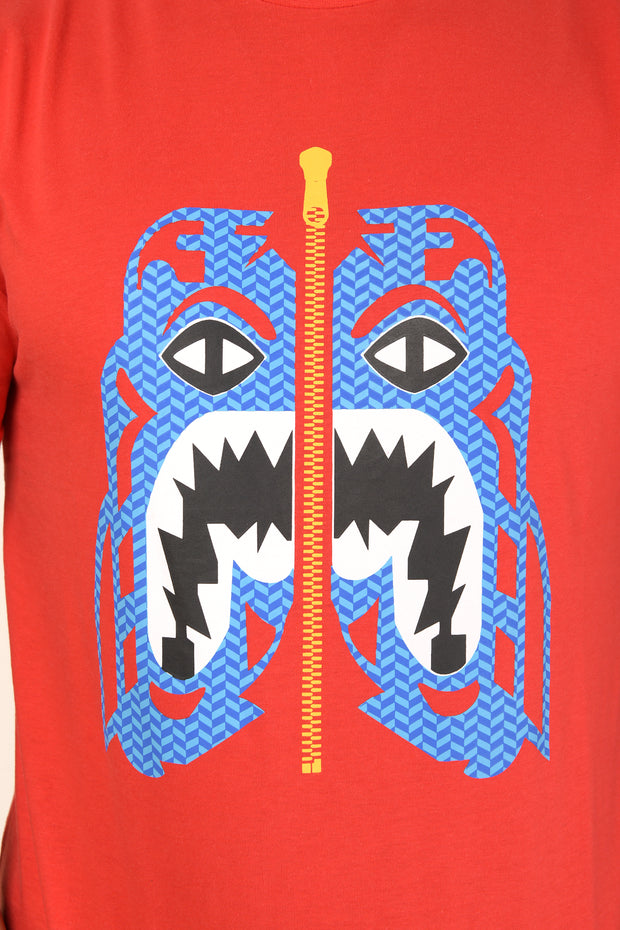 Unleash Your Inner Shark: BAPE x Blue Shark Red Premium Tee in a Perfectly Regular Fit